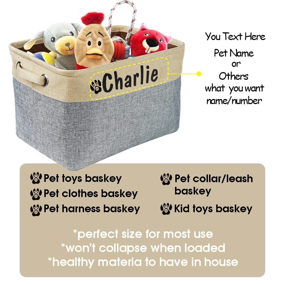 Personalized Dog Toy Storage Basket