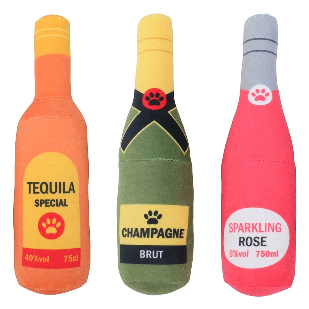 Plush Squeaky Printed Bottle