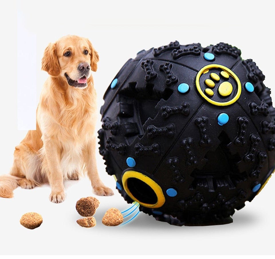 Primepets 3Pack Dog Treat Ball, Interactive Food Dispensing Dog Toys with  Squeaker,Black