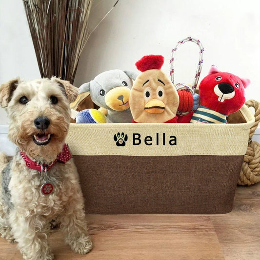 Personalized Dog Toy Storage Basket